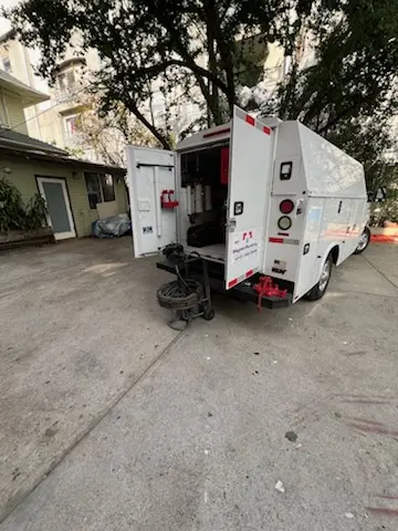 Magnet Plumbing service vehicle on-site for Sewer Line Repair in Shangri La